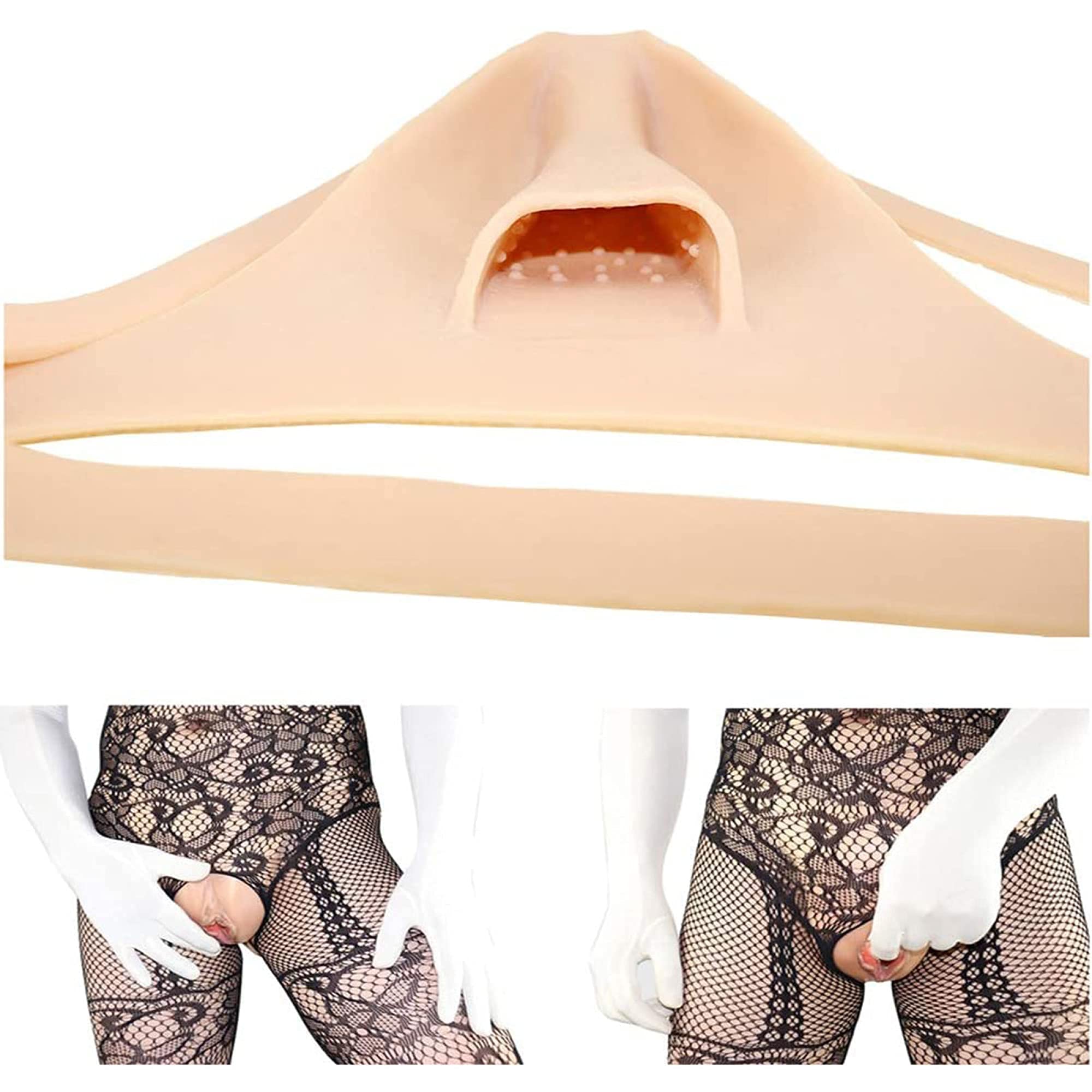 ZXJEN Culotte Crossdresser, Culotte en Silicone Doux Hommes Camel Toes Cacher Gaff Thong pour Transgenre Drag Queen Shemale