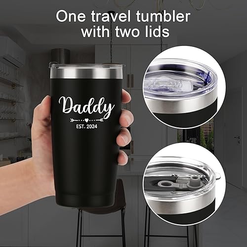 Miniatura 6 de Vaso de viaje con aislamiento para padres recién nacidos de 20 onzas, regalo para el día de la madre, día del padre, Navidad, nuevo embarazo,