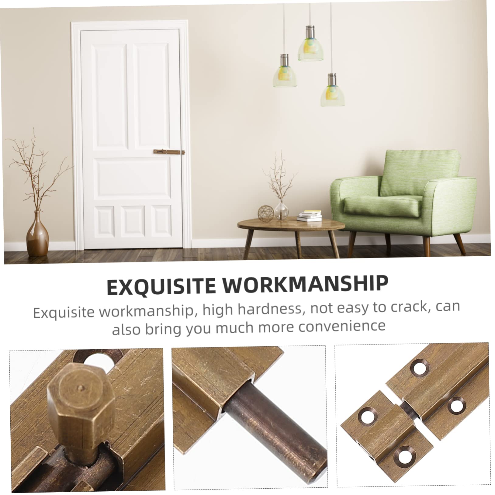 OSALADI 3pezzi Serratura Scorrevole Rame Antico Chiusura Per Porte e Finestre Sicurezza Per Interni Ed Esterni Design Elegante e Resistente Facile Installazione e Massima Durata