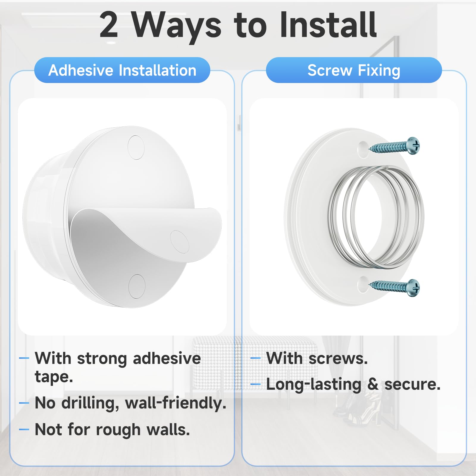 15 topes de puerta para pared, protector de pared de 1.65 x 0.9 pulgadas con silicona y aleación de aluminio, adhesivo y montaje de tornillo para paredes del hogar y la oficina, color blanco