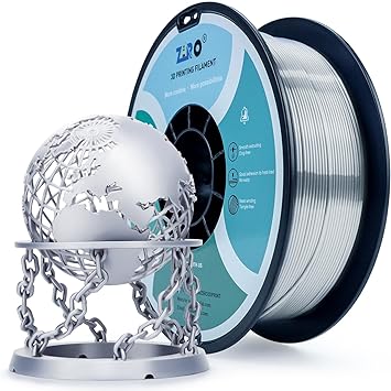 ZIRO Silk PLA Filament 1.75mm,3D Printer Filament PLA Silky Series 1.75mm 1KG(2.2lbs),Silver