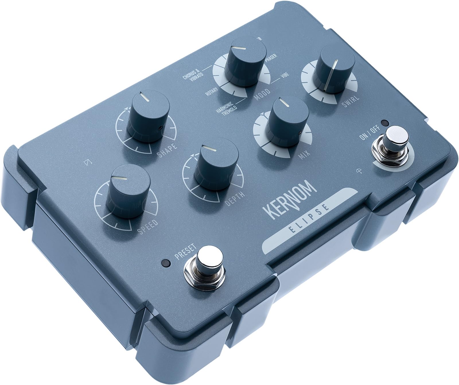 KERNOM Analog-Effektpedal Elipse Modulation – Chorus/Flanger/Phaser – True Bypass – 112 x 164 x 52 mm – Für Gitarre, Bass – Mit Presets und MIDI-Anschluss (ELIPSE-MOD)