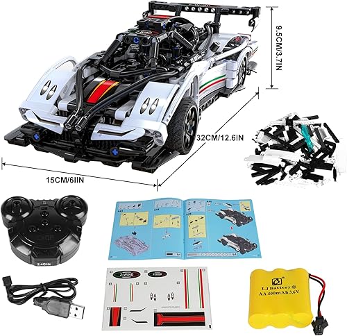 Miniatura 7 de VATOS Juguetes de construcción de coche a control remoto - Juegos de construcción STEM para niños y niñas, tecnología recargable RC y aplicación