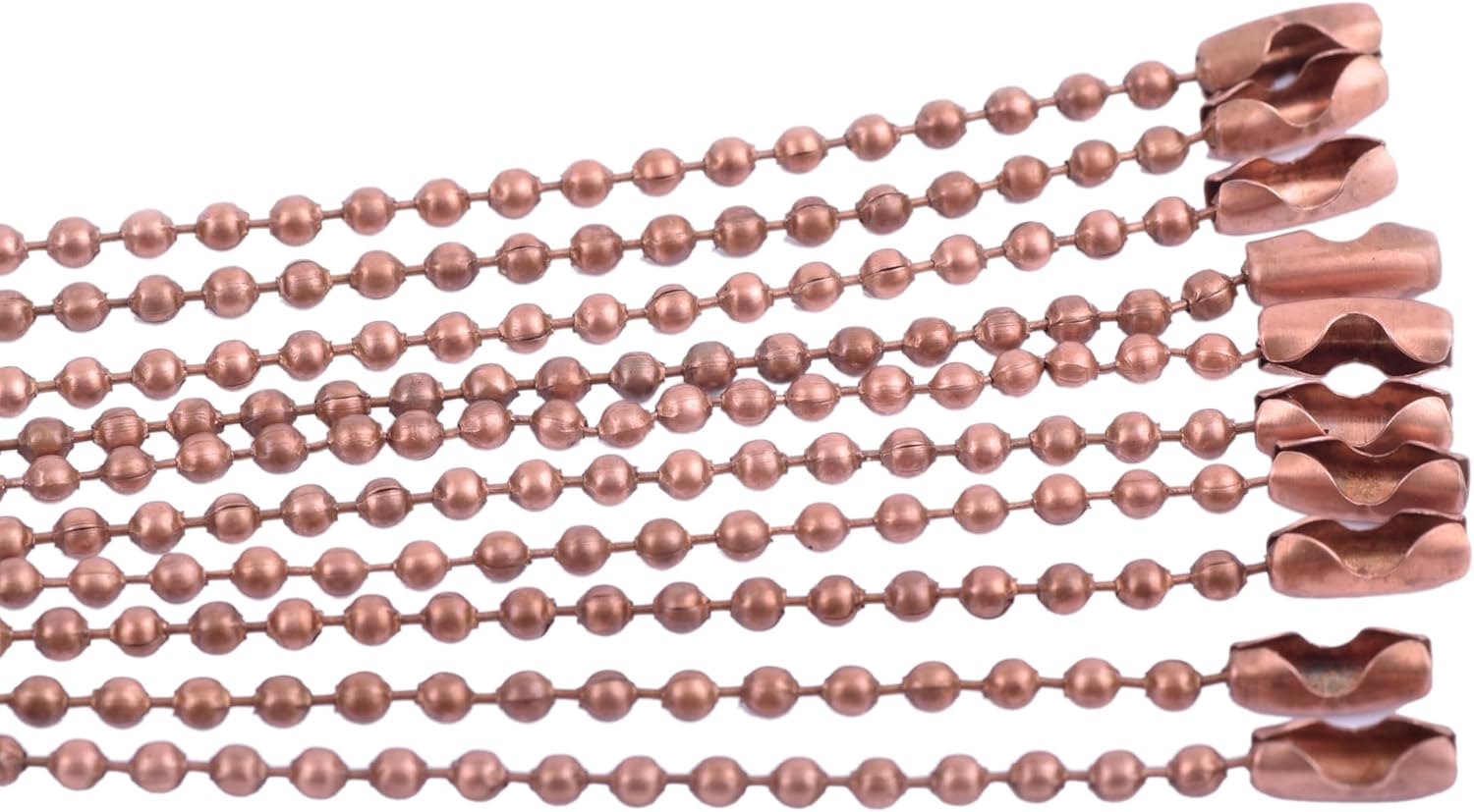 KONMAY 20pcs 3.0mm Beads Mixed Colors Ball Chain with Connectors, Adjustable Dog Tag Chain, 28'' Beaded Necklace Chain for Jewelry Making, DIY, Crafting, Nickel-Free Iron