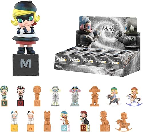 POP MART Molly - Estatuas de aniversario, figuras clásicas retro de caja ciega, juguetes de diseño aleatorio para decoración moderna del hogar,