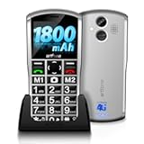 A400 Pro Silver - Large Button Cell Phone for Seniors丨4G LTE Unlocked Phones with SOS Button丨2MP Rear Camera丨Charging Dock丨1800mAh丨Dual SIM丨Speed Dial丨Volume Boost丨Hands-free丨Dumb Phone丨USB-C