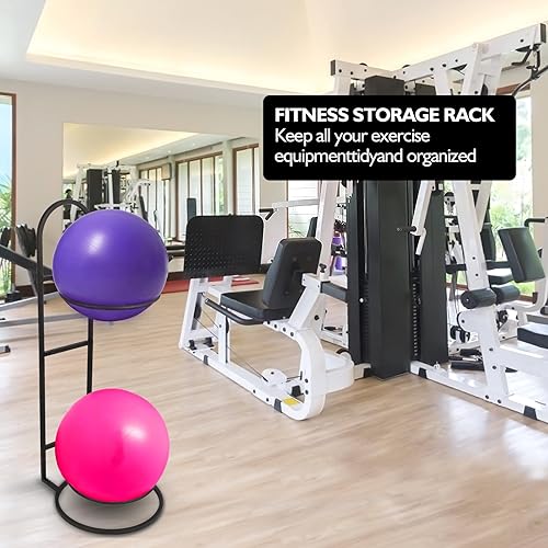 Miniatura 3 de Estante para pelotas de estabilidad, soporte para pelotas de yoga, almacenamiento vertical para pelotas de medicina, para gimnasios comerciales,