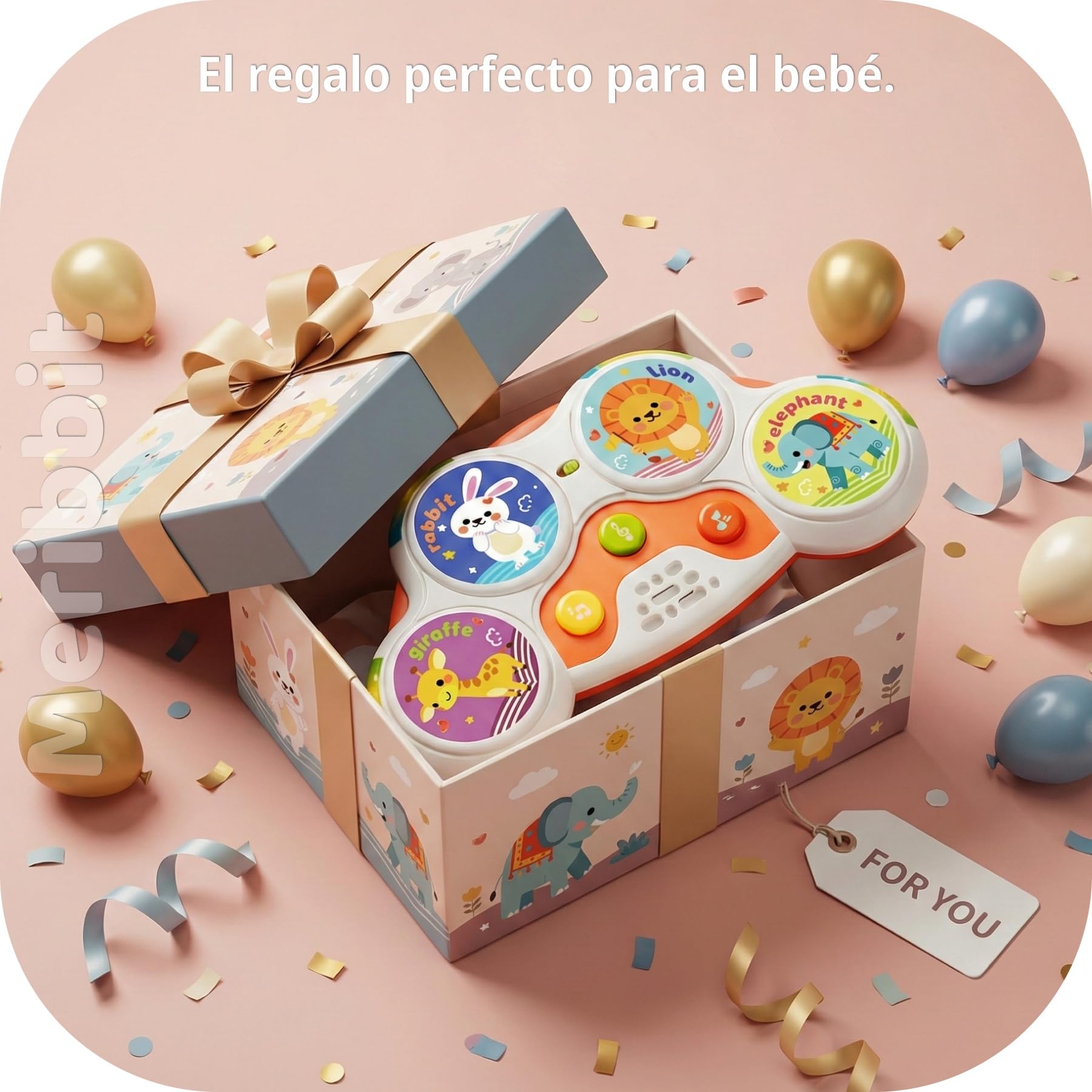 Tambor Infantil Musical Interactivo Juguete Bebe con Luces y Sonido Sincronizado Diseño Seguro Portátil Juguetes Niños 1 Año Regalo Educativo — view 8