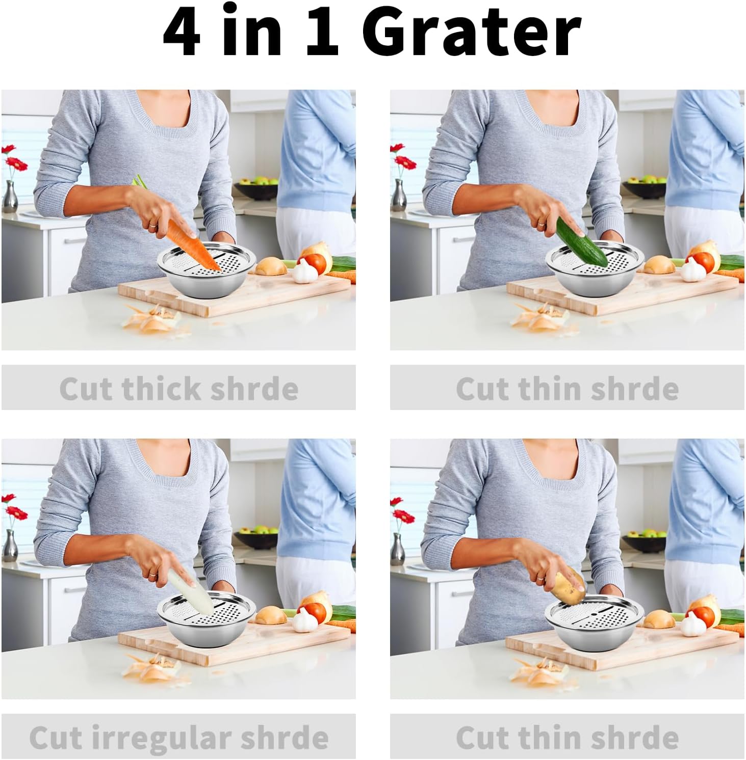 Topyond Stainless Steel Basin,Fruit Cleaner Drain Basin,3 in 1 Set Mixing Bowl colander for kitchen Drain Basin for Graters Salad Maker Bowl Drain Basin and Rice Sieve Pot
