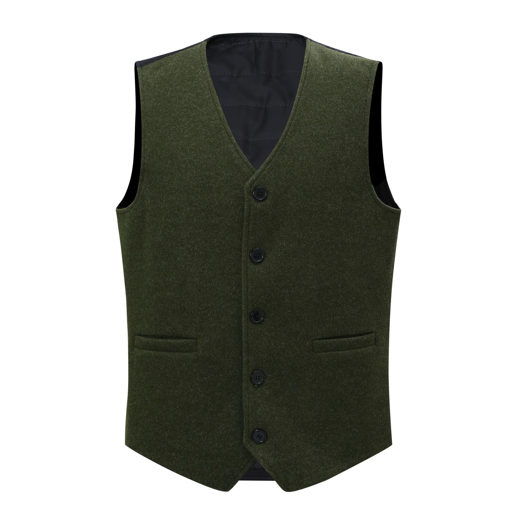 Allthemen Gilet da Abito da Uomo Scollo V Vest Monopetto Elegante Slim Blazer Senza Maniche Business Casual