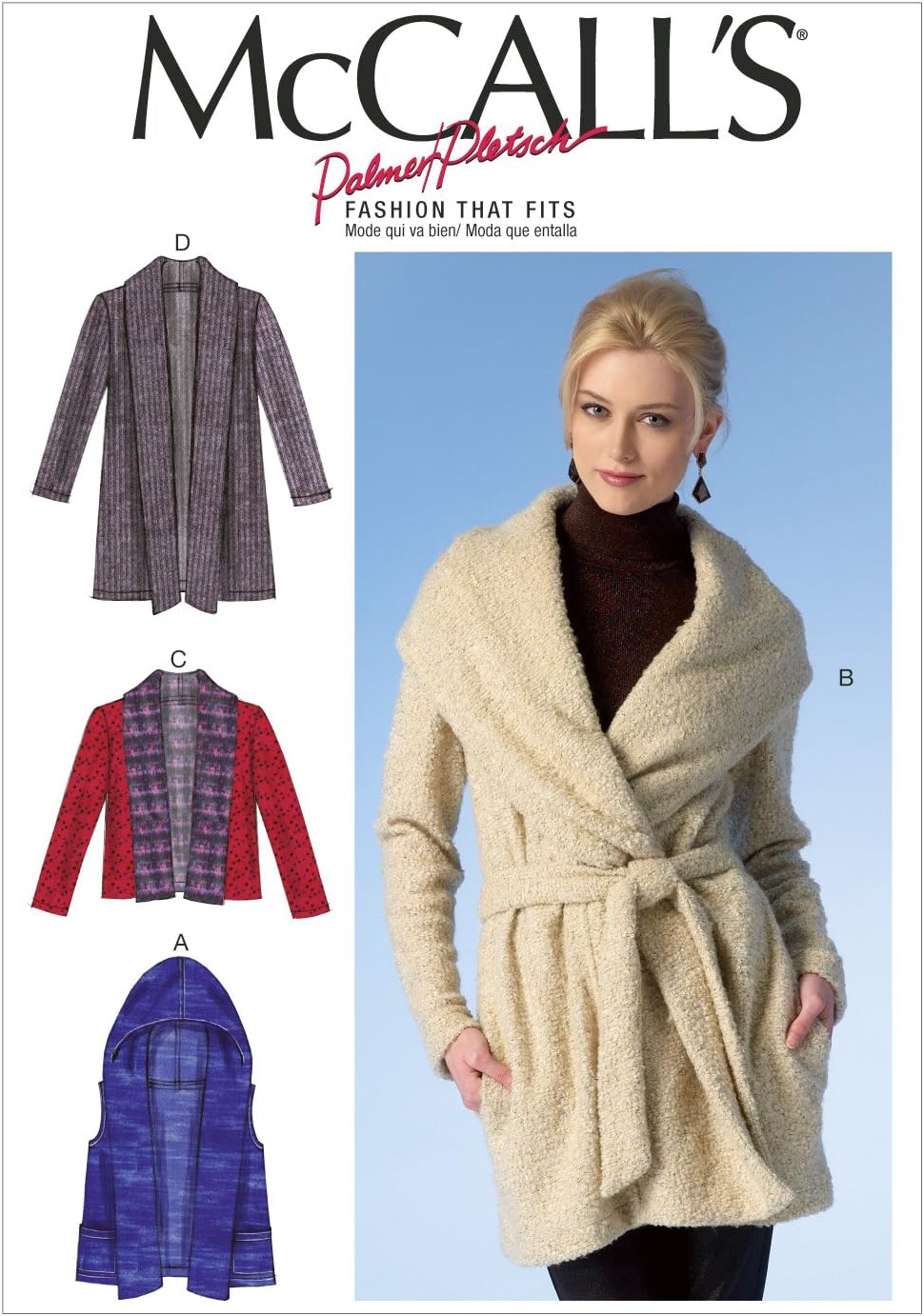 McCall Pattern Company M7057 Misses' Vest, Jackets and Belt Sewing Template, Y (XSM-SML-MED)