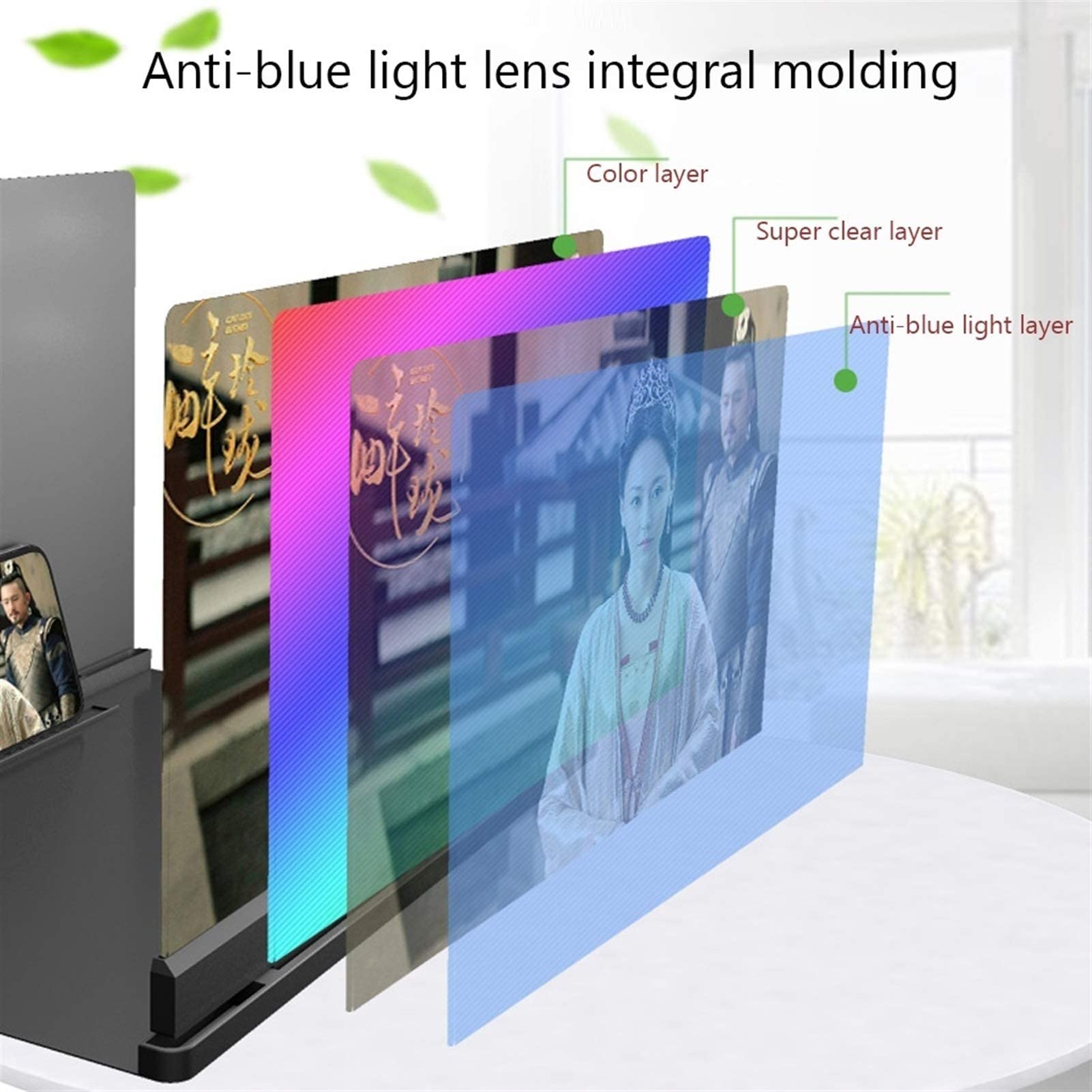XBTGS Lente di ingrandimento per smartphone per telefono cellulare Amplificatore da 12/20 pollici Espansori schermo 3D HD Grande schermo Blu-ray Proiettore Ingranditore Universale Pieghevole Mobile S,