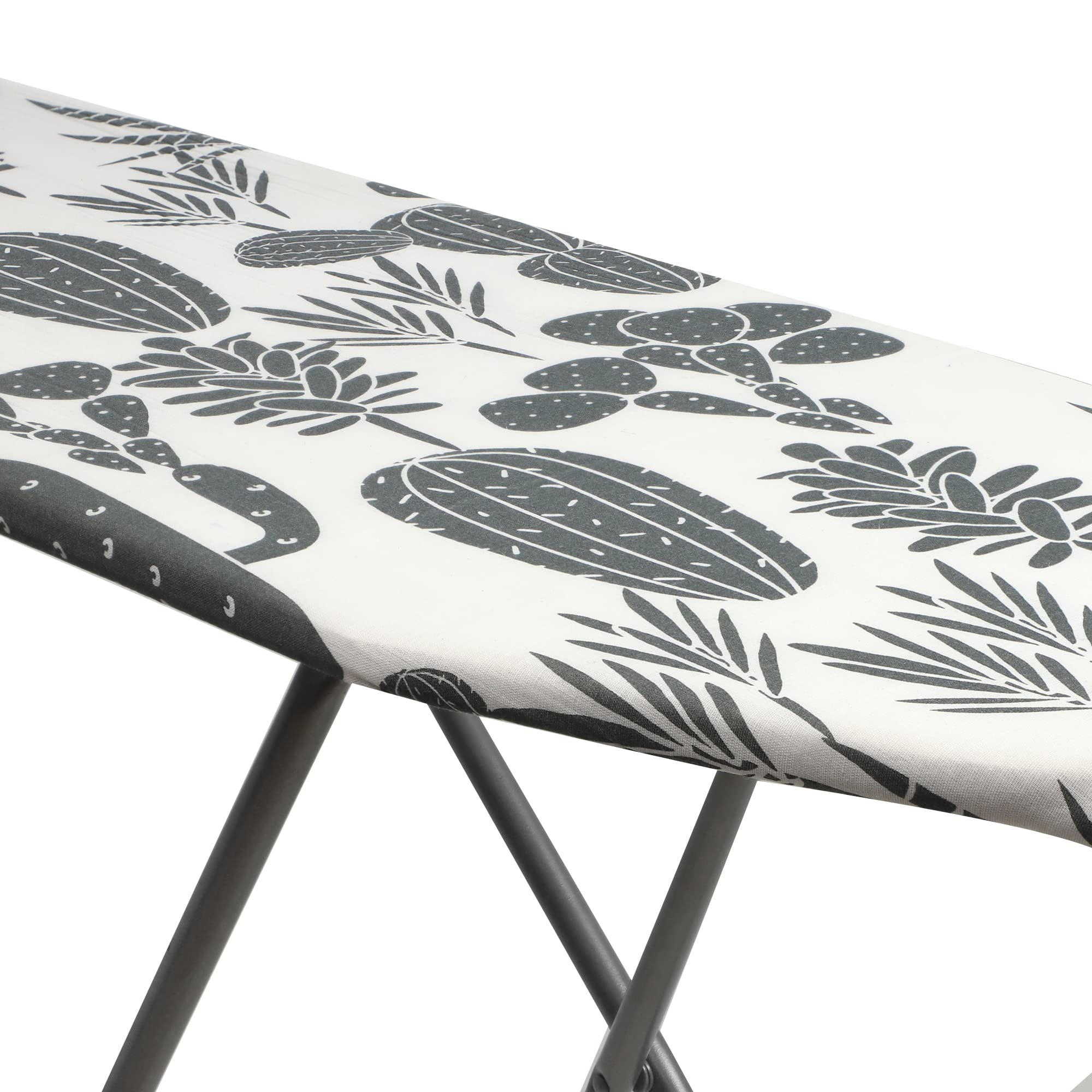 KADAX Asse da Stiro 100 x 30 cm, Tavola da Stiro Pieghevole con Rivestimento in Cotone, Piedi Antiscivolo in Acciaio, Supporto per Ferro e Altezza Regolabile