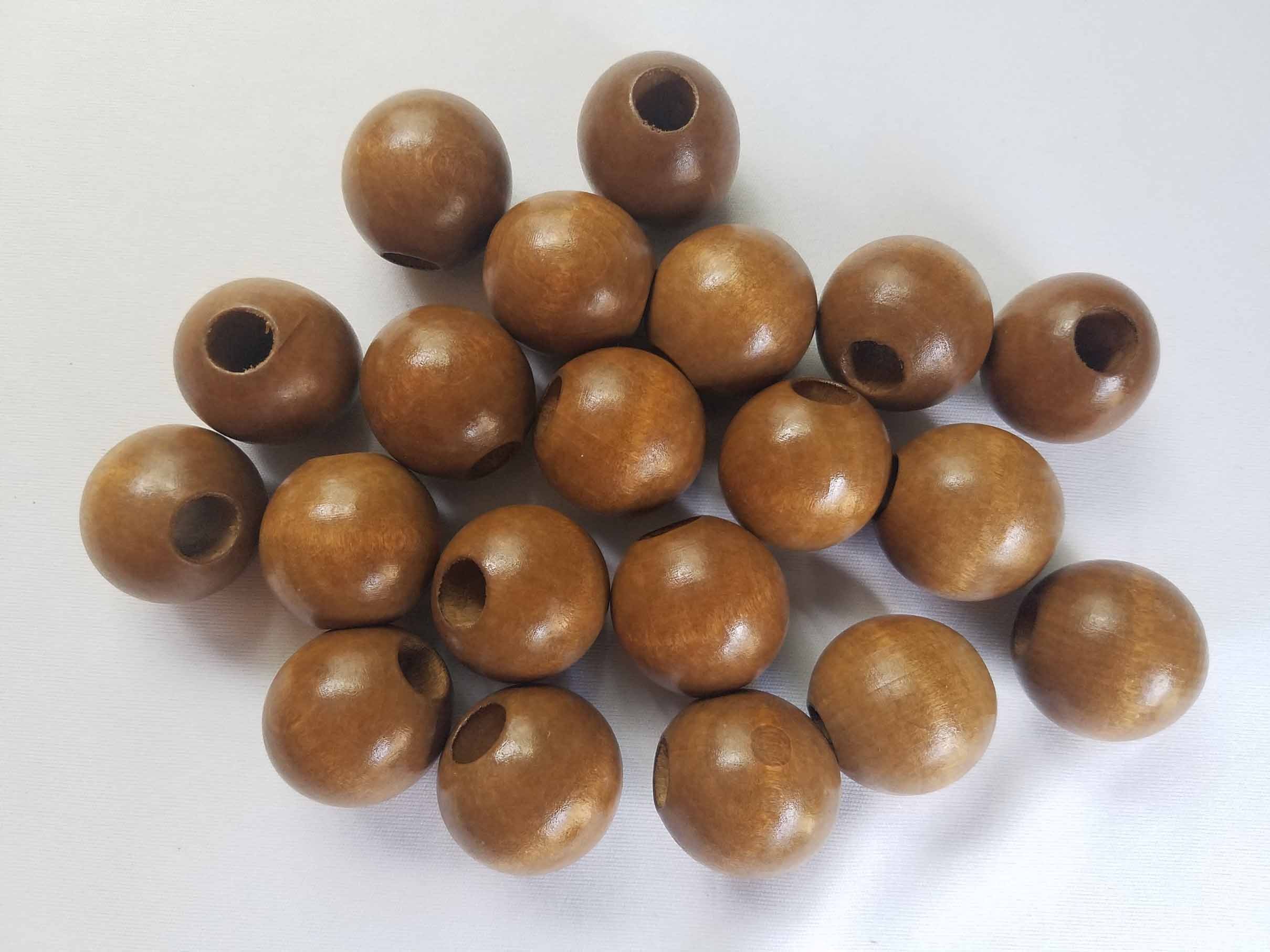 Bulk Buy:Pepperell Round Wood Macrame Craft Beads, 32mm (1-1/4