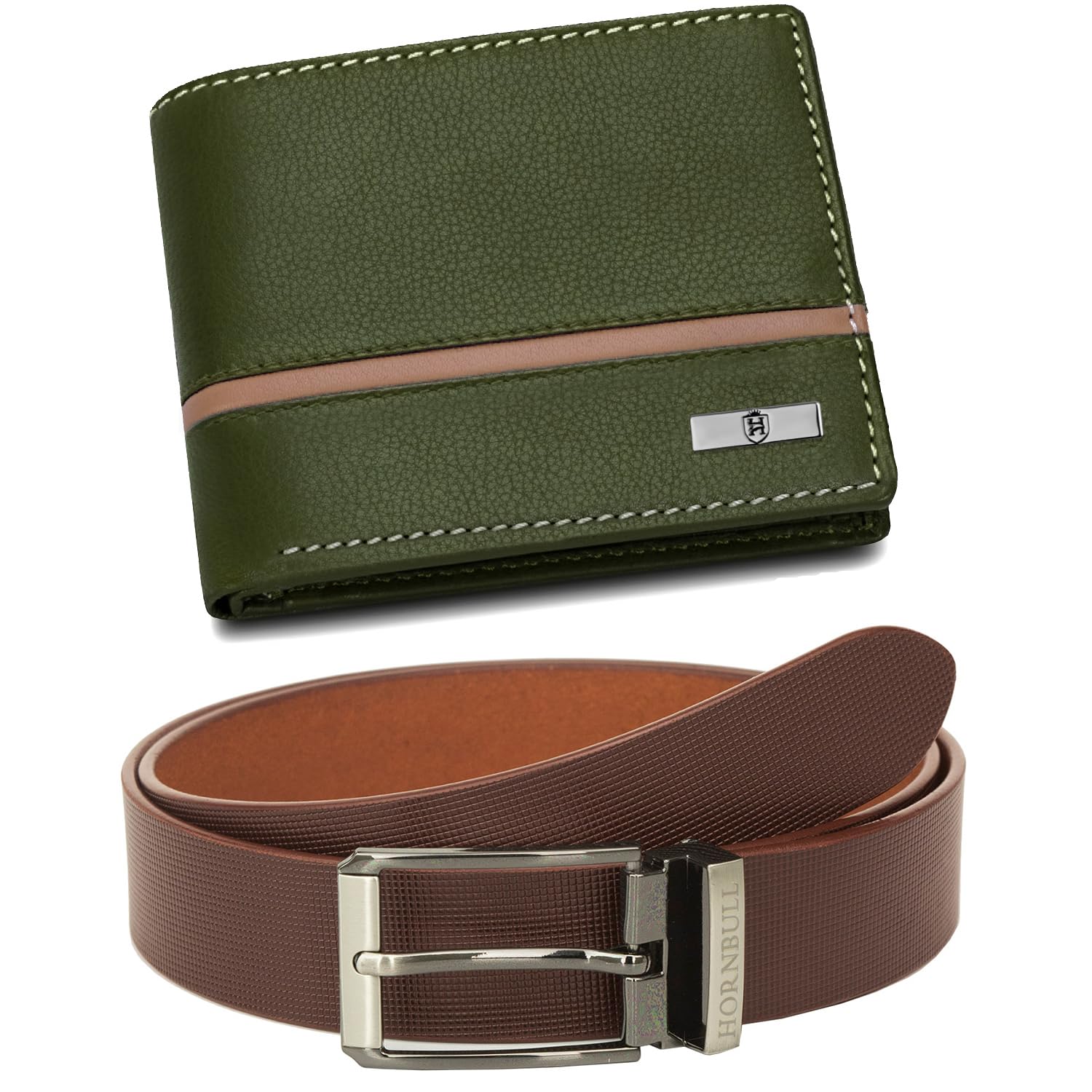 HORNBULL Denial Combo Gift Hamper for Men | Combo Wallet and Belt with RFID Blocking | Valentine's Day Gift for Men (BW45153),Blue