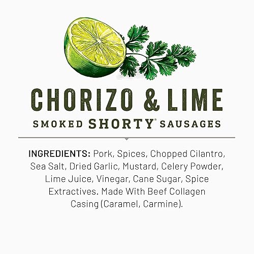 Miniatura 7 de Duke's Salchichas cortas ahumadas con chorizo y lima, sin azúcar, 5 onzas