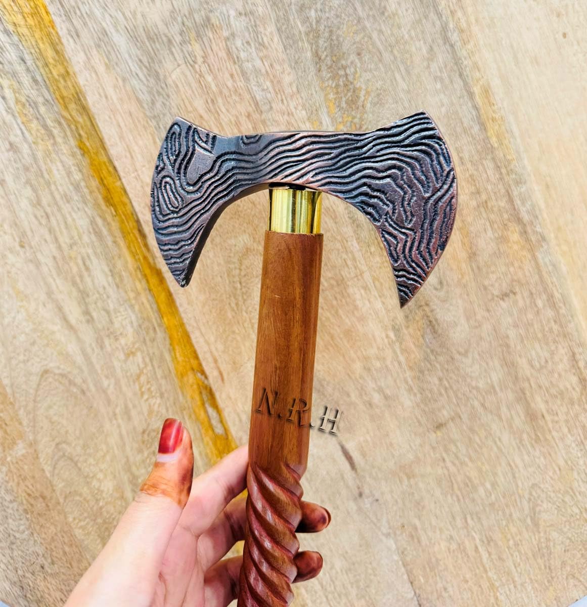 Bastón de madera con mango de latón | Bastón hecho a mano | Bastones decorativos | Bastón para hombre y mujer activo