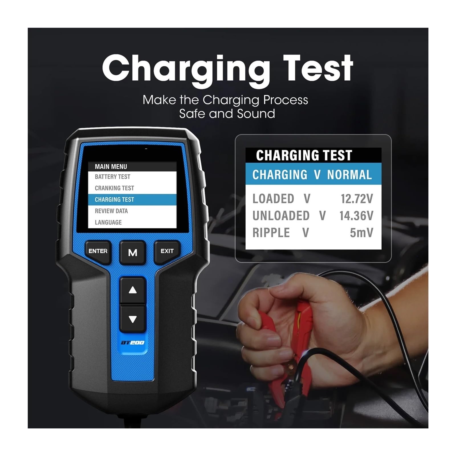 BT200 Batterietester 12V Auto Digital Automotive Diagnostic Batterietester Analyzer Fahrzeug Ankurbeln Ladescanner-Tool
