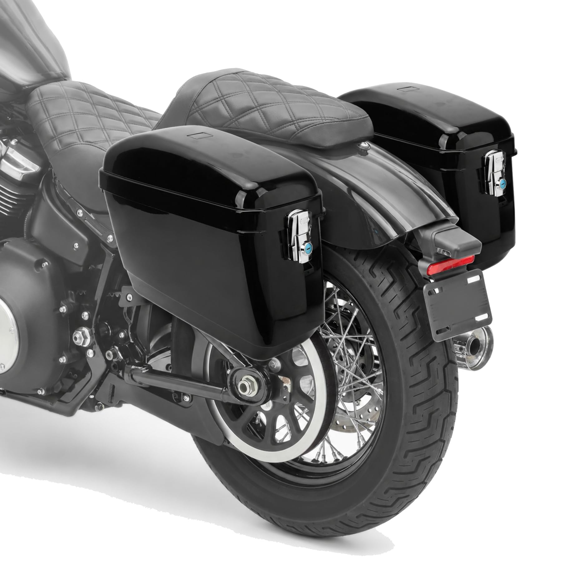 Maleta Lateral para Motocicleta de 45 litros con Kit de Montaje | Alforjas Duras ABS con Cerradura para Ajuste Universal Cruiser
