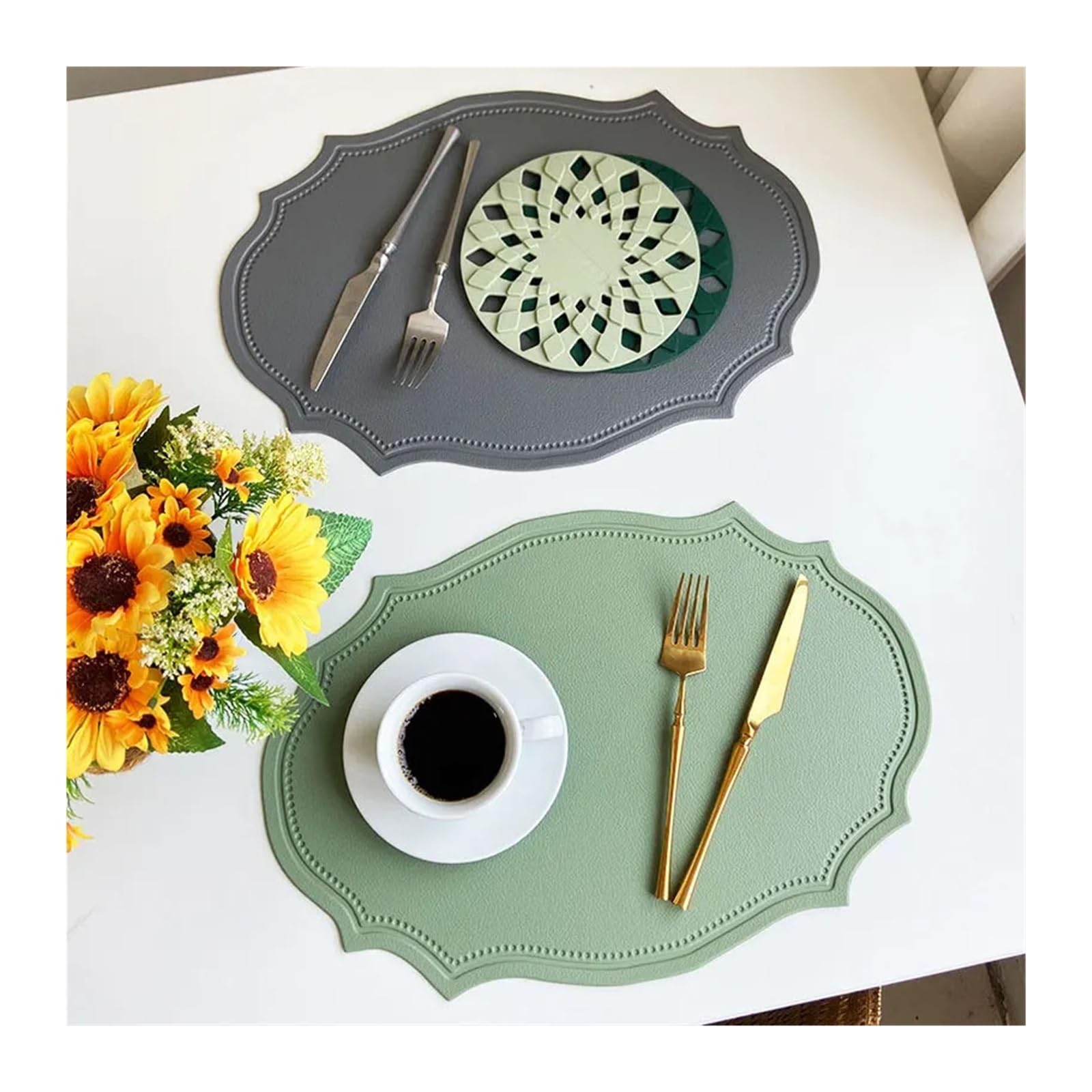 1/4/6 PIÈCES Napperon Ensemble Cuisine Table À Manger Tapis Vaisselle Café(Red,4pcs 30x43cm)