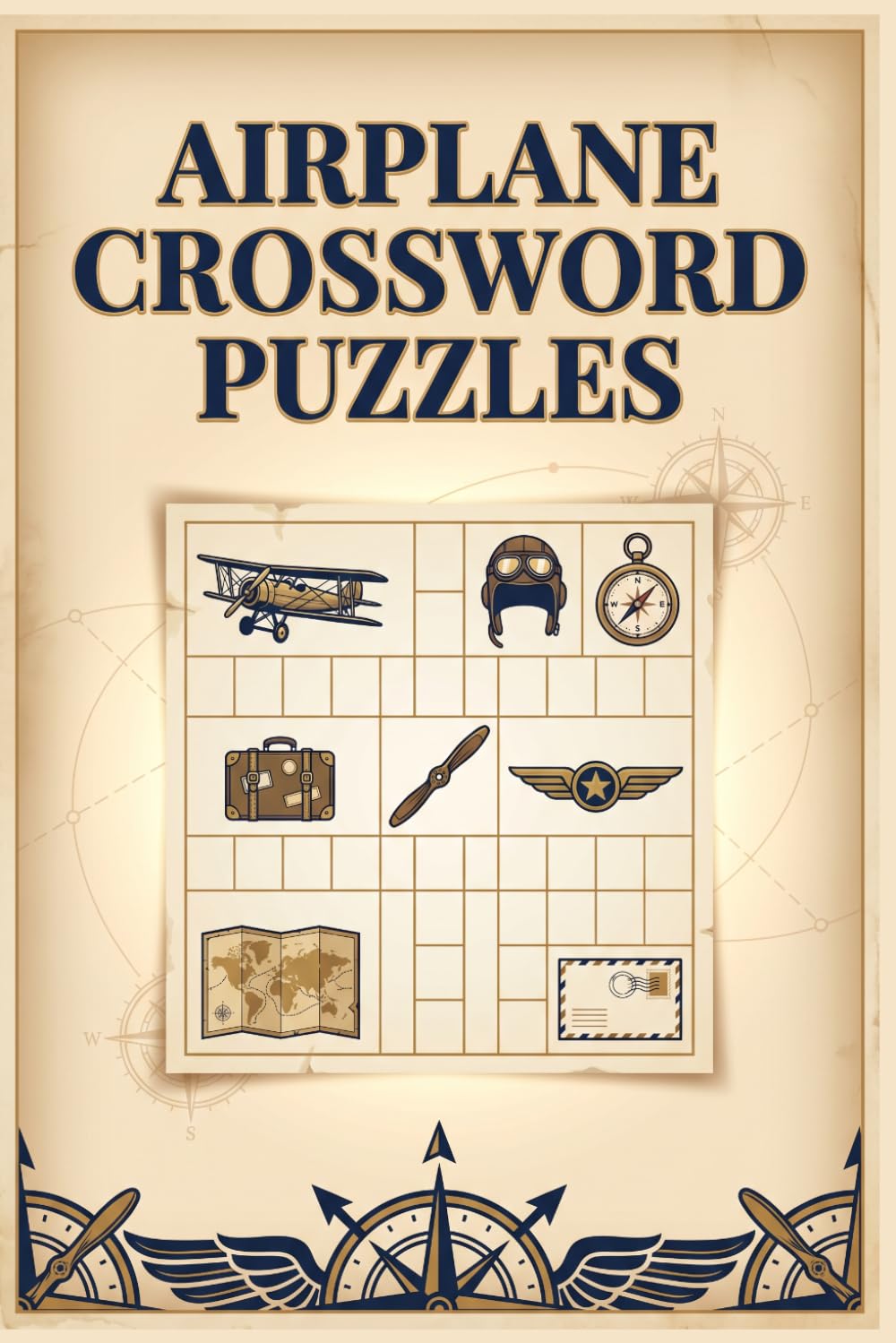 Airplane Crossword Puzzles: 60 Fun Aviation-Themed Crossword Puzzles for Adults — Large Print — With Solutions