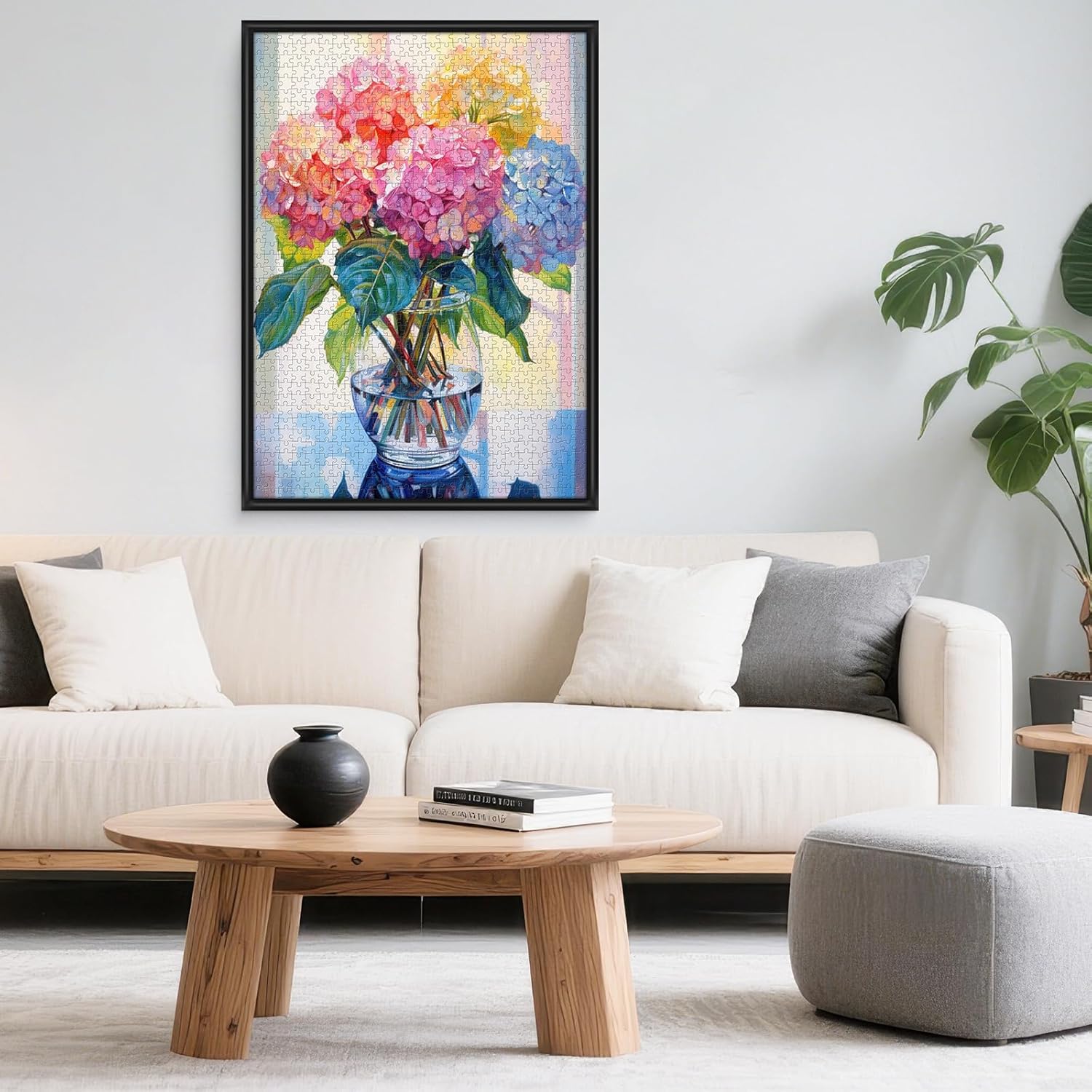 1000 Piece Jigsaw Puzzle for Adults - Vibrant Hydrangea Bouquet Impressionist Floral Art, Soft Pastel Colors Adults Puzzles, Relaxing & Elegant Gift for Puzzle Enthusiasts (Flower)