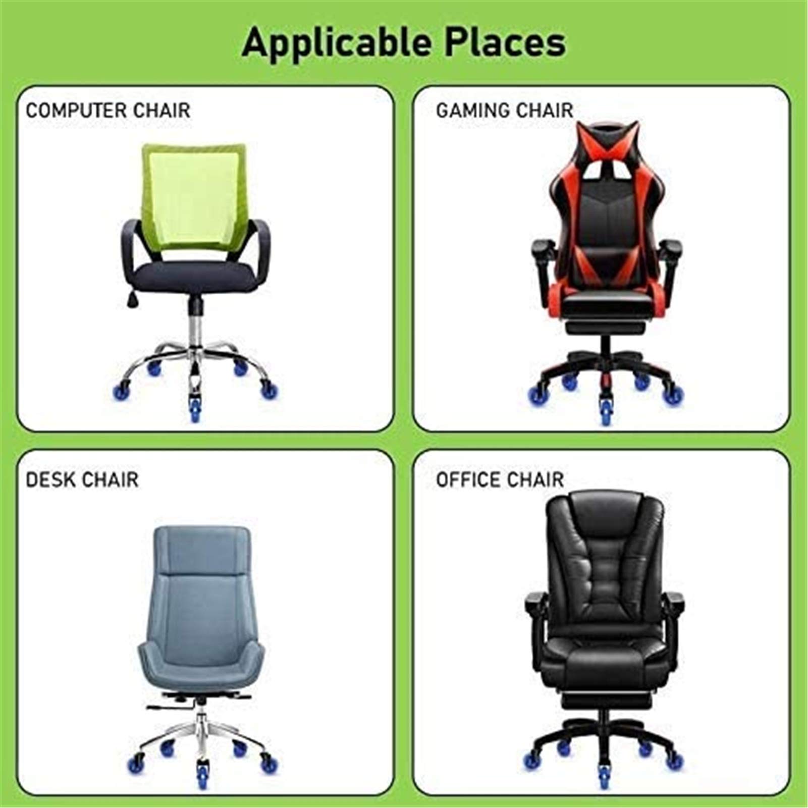 Carro para Muebles 5PCS 3" Rueda silenciosa Universal Silla de Oficina Ruedas de Repuesto Ruedas de Goma Rodillo Suave y Seguro Herrajes para Ruedas de Muebles