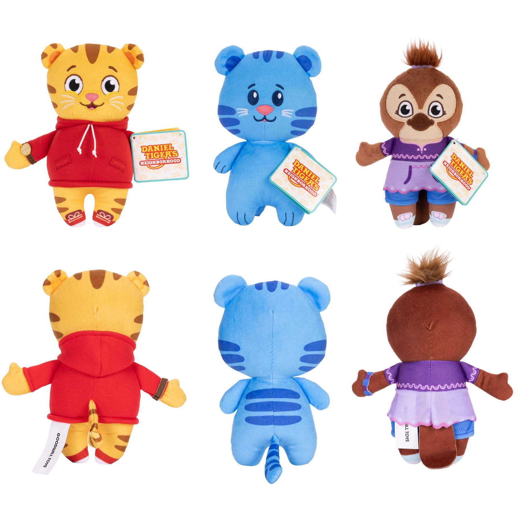 JAKKS Pacific Daniel Tiger's Neighborhood Cutie Mini Plush 3-Pack - Includes: Daniel Tiger, Jodi, and O The Owl