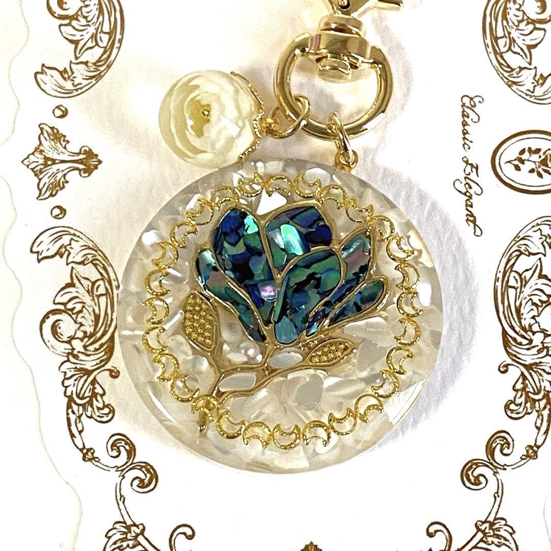 Amazon.co.jp: No.58 レジン キーホルダー ハンドメイド 花 ゴールド