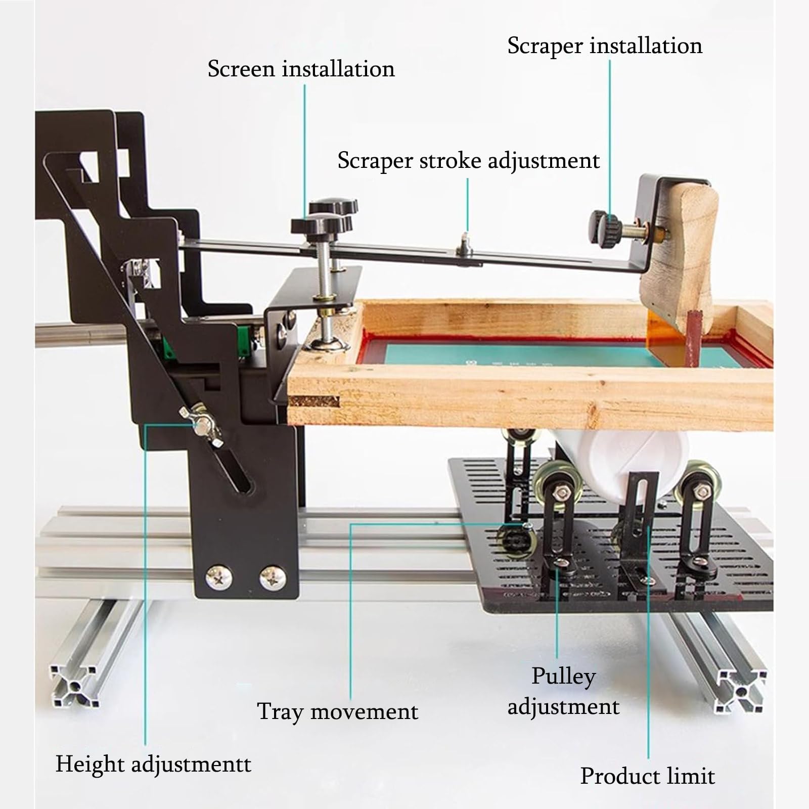 Macchina da Stampa per Serigrafia, Serigrafia Curva Manuale, Area Grafica Massima di 200 * 250 mm, goffratrice a Cilindro per 250 mm