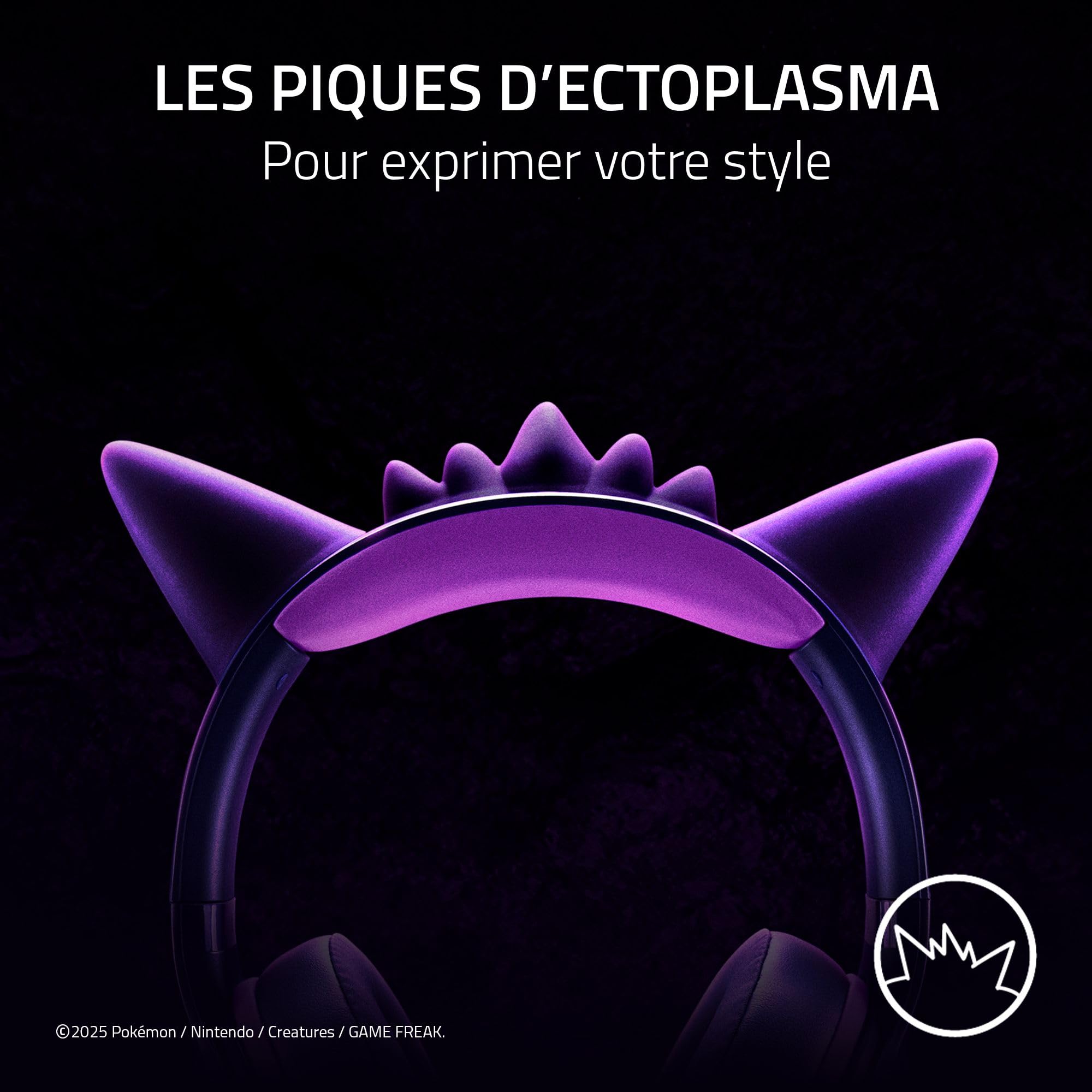 Razer Kraken Kitty V2 - Édition Gengar Pokémon - Casque USB - Pointes Gengar - Éclairage réactif au Stream - Microphone cardioïde HyperClear - Haut-parleurs Triforce 40mm - Son Surround | Violet