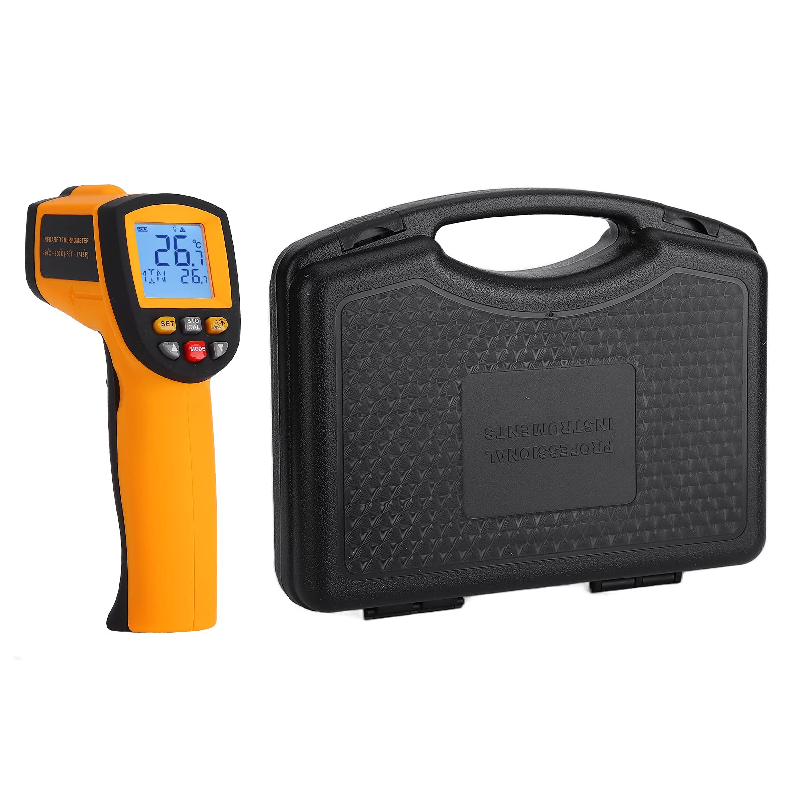900 Infrarot-Thermometer – berührungsloses digitales Hand-Temperaturmessgerät mit 12:1 Abstand-zu-Punkt-Verhältnis und einstellbarem Emissionsgrad für Industrie- und