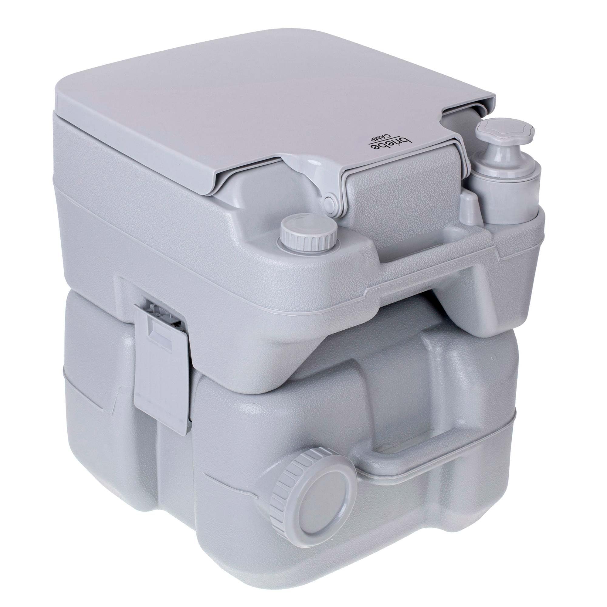 briebe Camp WC Inodoro Portátil Químico Adultos Potty 20L Camping, Camper, Auto Caravana, Water con Descarga Agua 12L, Válvula Drenaje contra Fugas, WC1113