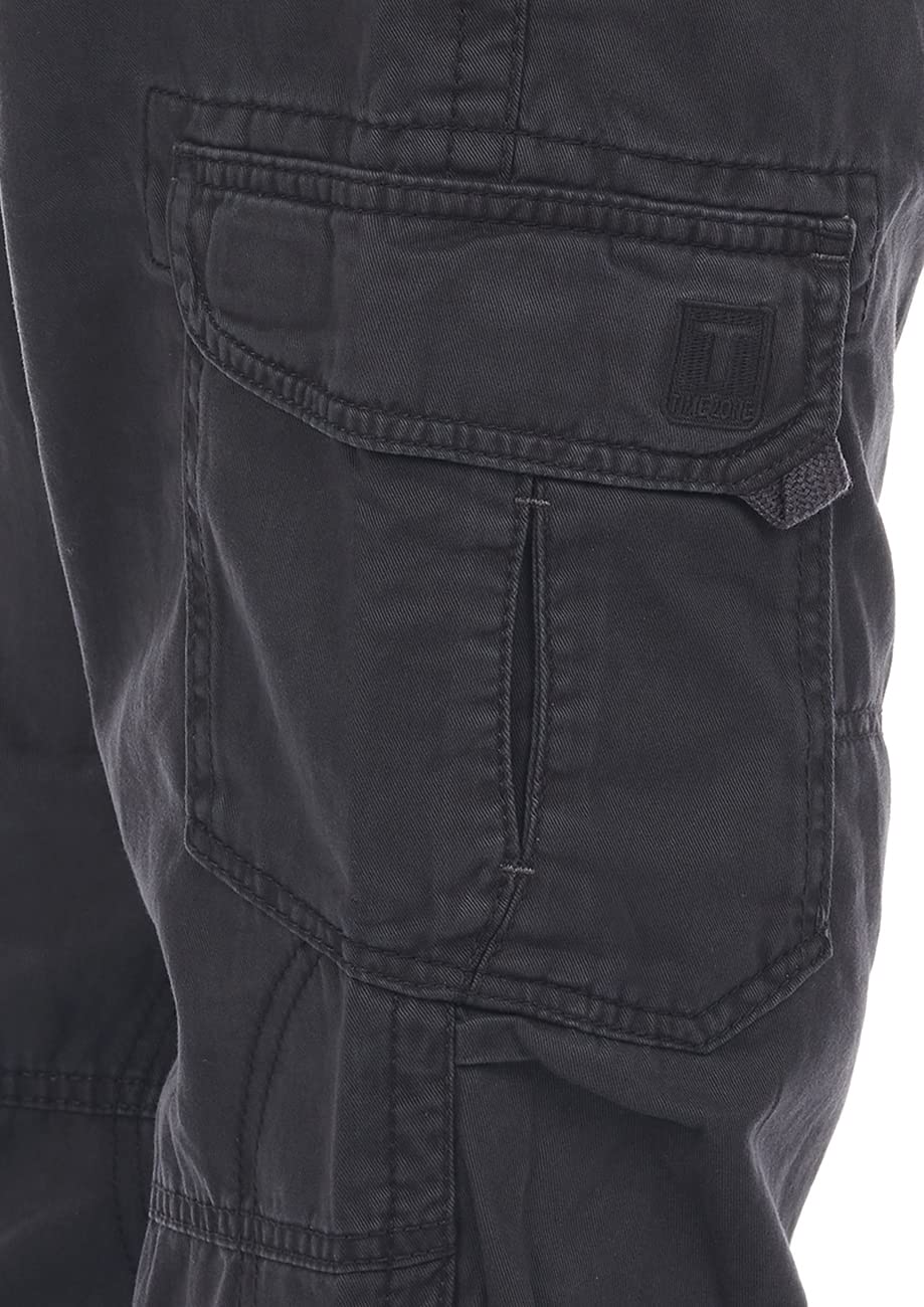 Timezone Cargohose Herren mit Gürtel BenitoTZ Loose Fit Cargo Hose Taschen Baumwolle Beige Grau Khaki 29 30 31 32 33 34 36 38 40