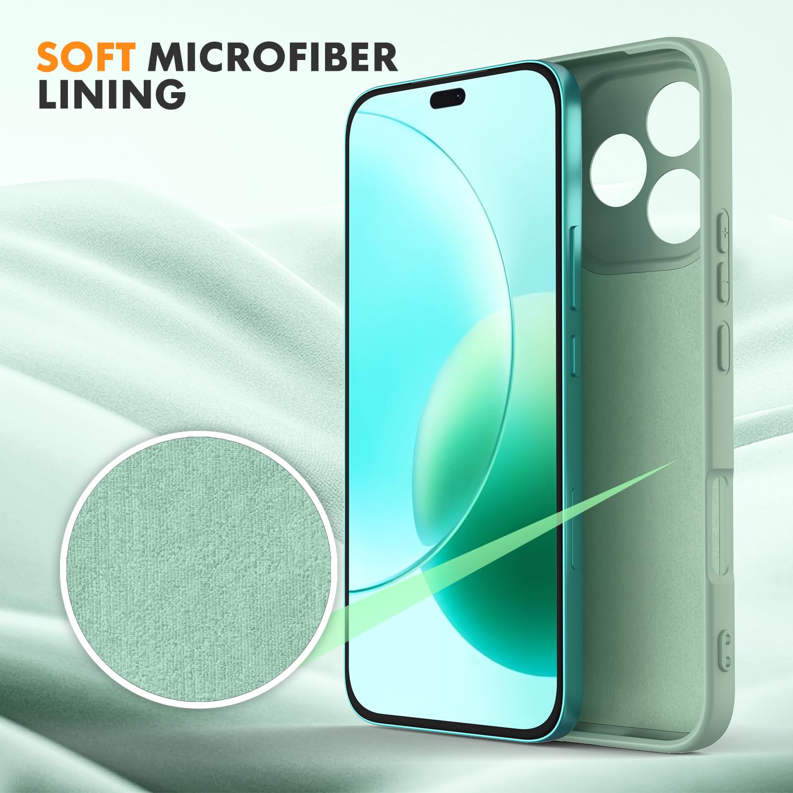 Byvuwiay Cover per Honor 400 Lite, Morbida Silicone Liquida TPU Protettivo Ultra Slim Custodia Antiurto, Custodia Compatibile con Honor 400 Lite - Matcha