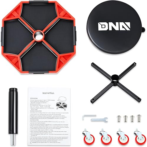 Miniatura 3 de DNA MOTORING TOOLS-00253 Taburete mecánico neumático de altura ajustable con almacenamiento de bandeja de herramientas capacidad máxima de peso de