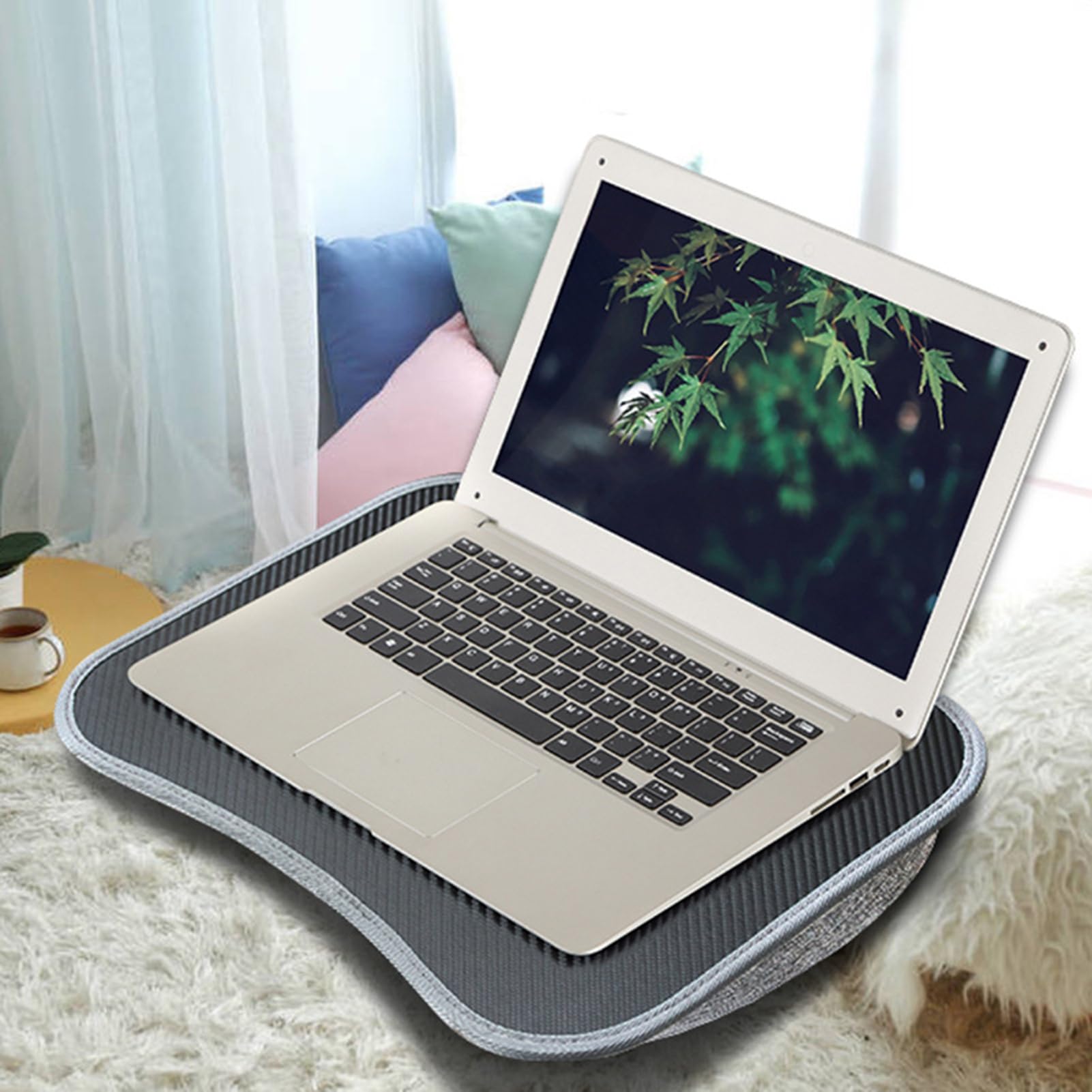 Scrivania Per Laptop Con Cuscino Imbottito - Tavolino Portatile Per Computer, Vassoio Da Letto Per Notebook | Lapdesk Ergonomico Per Lavorare Da Letto O Divano, Supporto Con Tappetino Integrato,