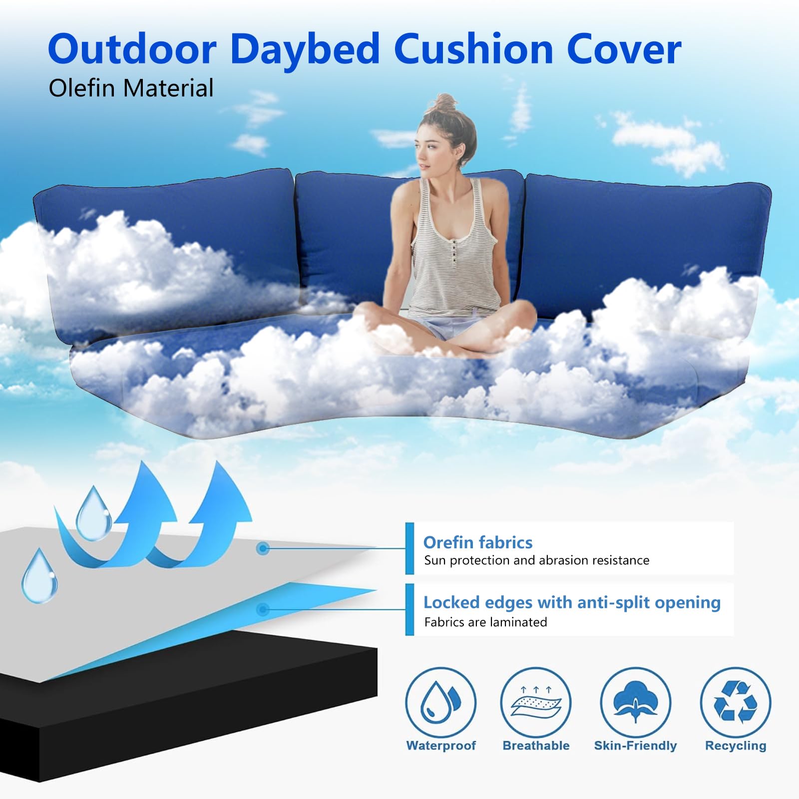 Amazon.com: MFPMTUXO Outdoor Curved Sofa Cushion Cover with Zipper