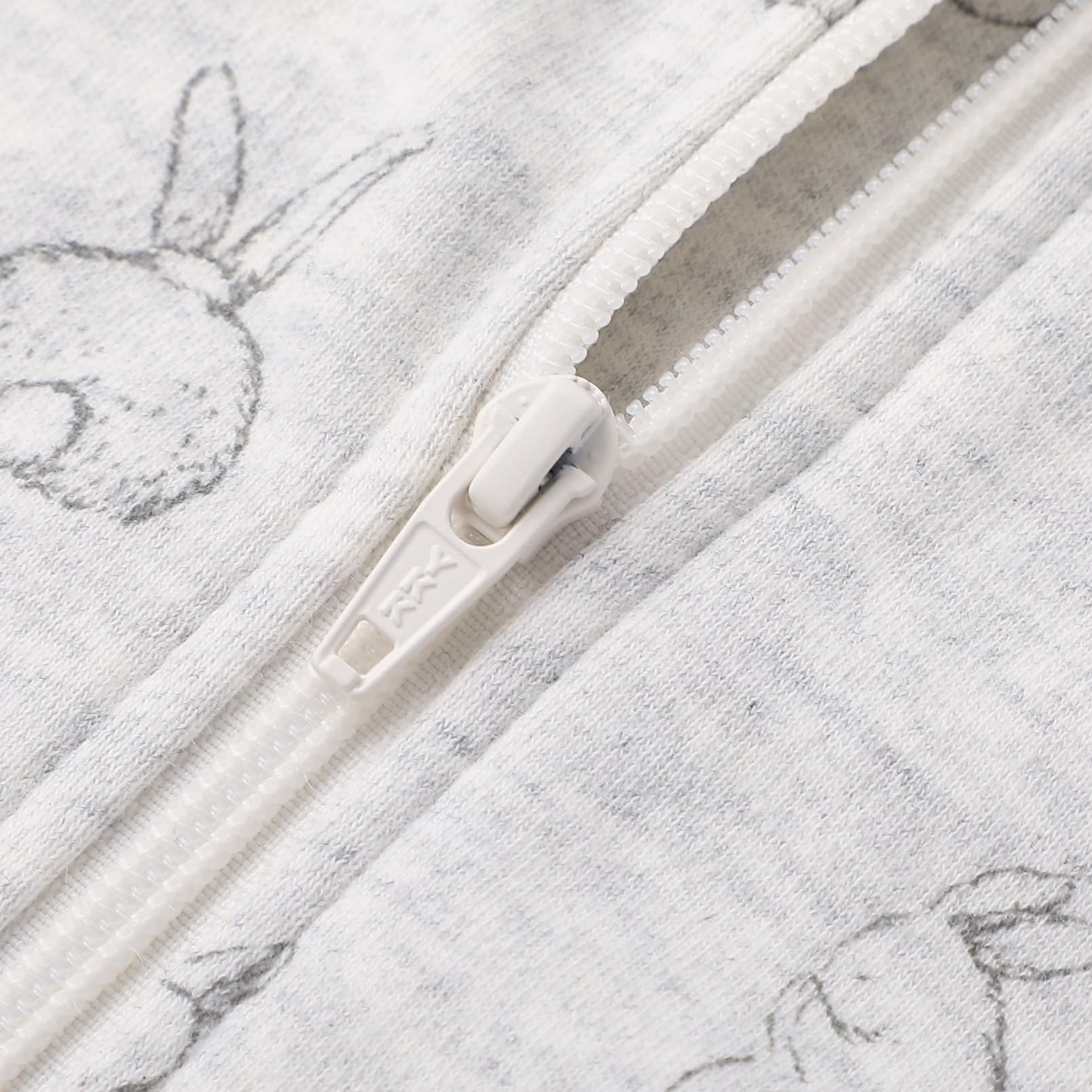 Owlivia 1.0 Tog 100% Organic Cotton Baby Sleeping Bag with Feet Toddler Sleeping Bags with Legs Sleeveless Wearable Blanket for All- Season Comfort(Grey Rabbit - Image 3