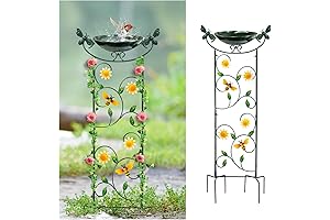 Vintage-Style Trellis Bird Bath for Outdoor Gardens