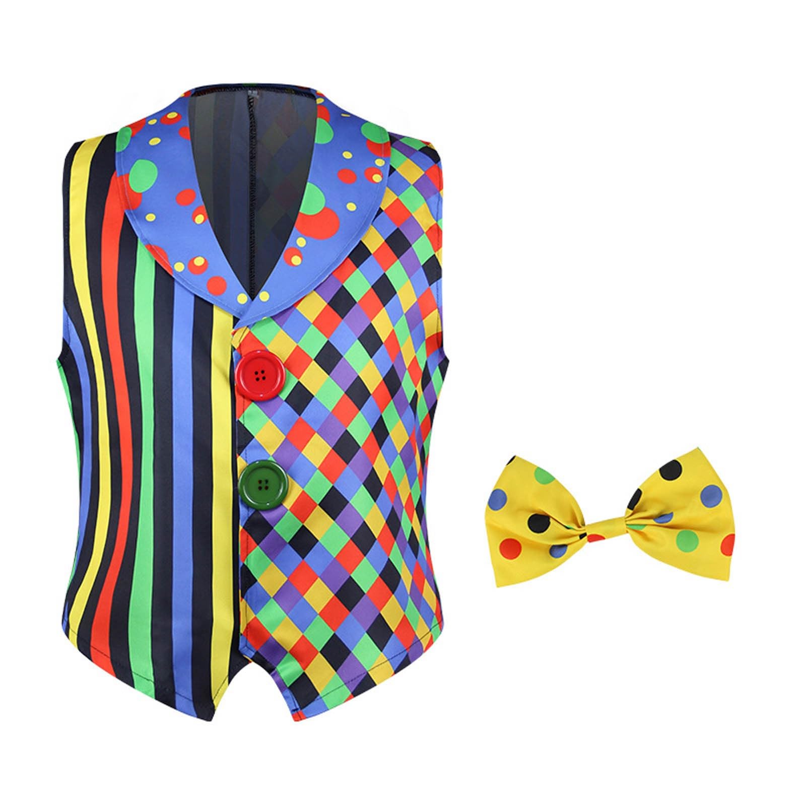 Chaleco de cosplay casual estampado con botones y rayas de moda 3