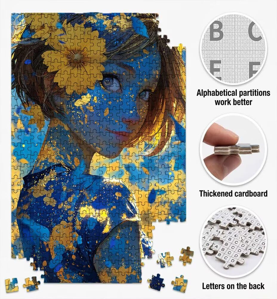 Puzzle 5000 Pezzi, Jigsaw Puzzle per Adulti, Donna Girasole BLQSBGA6-381 | Puzzle Classici, Impossibile Difficile Sfidanti Puzzles, Puzzle Decorativo per La Famiglia, Come Regalo e Decorazione Pareti