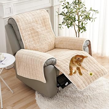 Chair Sofa Covers1/2/3 Seaters, Soft Washable Armchair Recliner Slipcovers for Living Room Home, Resistant Dog Pets Proof Thick Furniture ProtectorSize2 Seats 116 * 190cm,ColorBeige