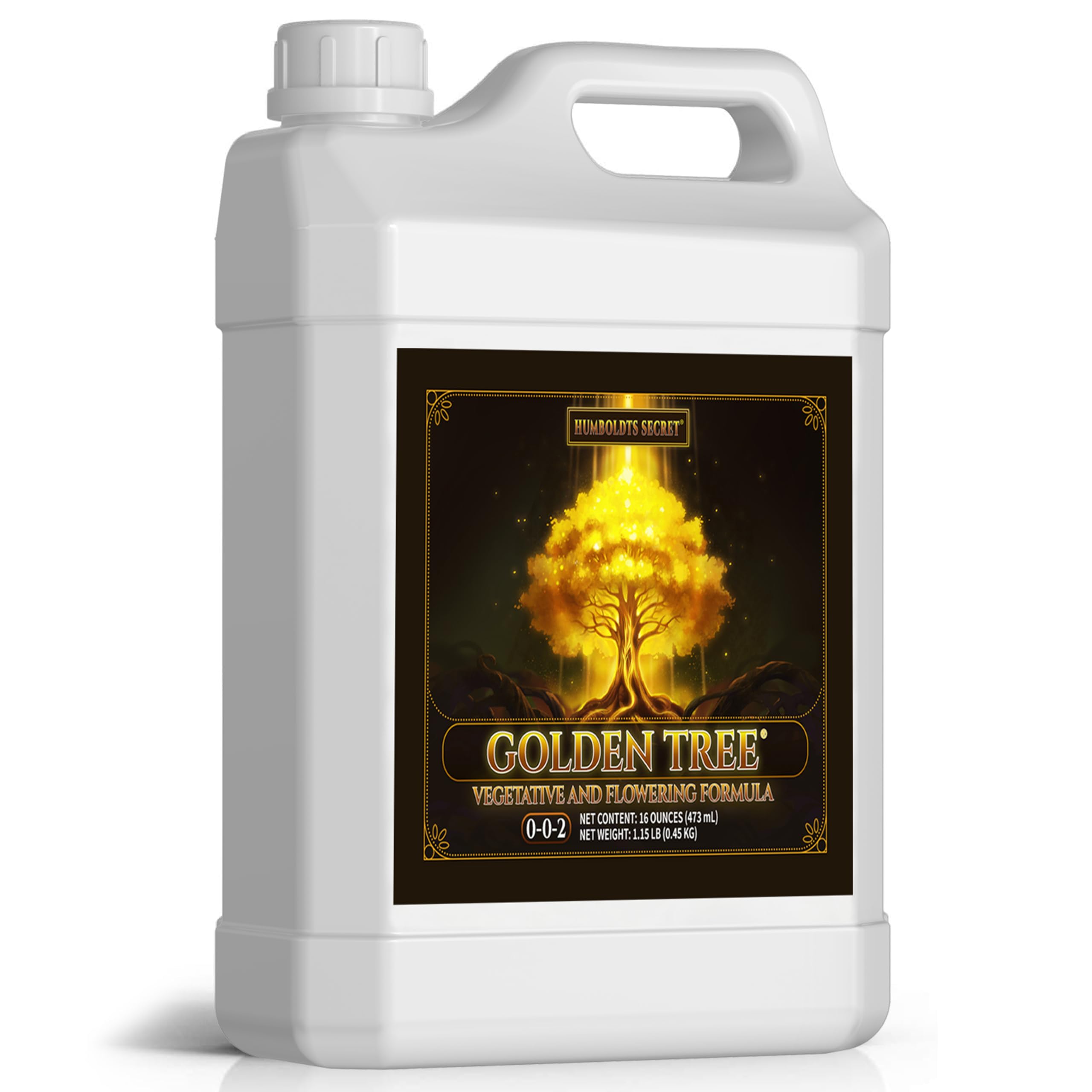 Humboldts Secret Golden Tree: Best Plant Food for Plants & Trees - All-in-One Concentrated Additive - Vegetables, Flowers, Fruits, Lawns, Roses, Tomatoes & More (16 Ounce)