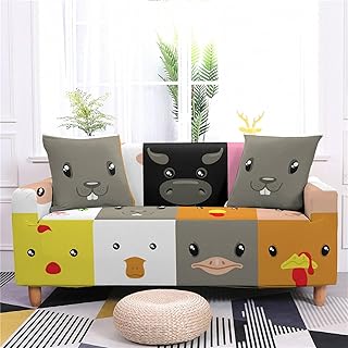 Pokrowiec na sofę 3-osobową kolorowe pokrowce na sofę z motywem kreskówki pokrowce ze spandexu na sofy do salonu pies zwierzę domowe ochraniacz na meble z antypoślizgowym elastycznym spodem (190-231 cm)