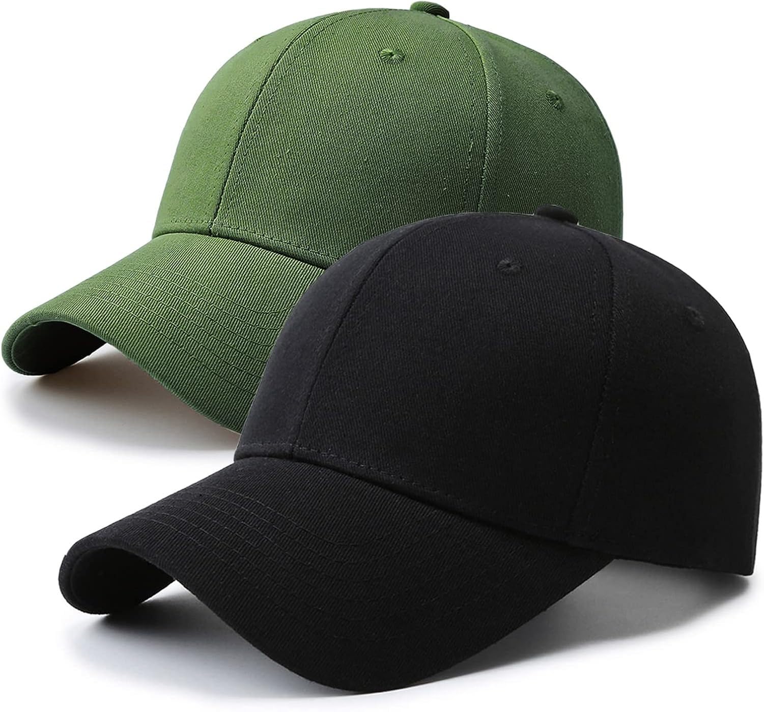 KGAIXN Unstructured Structured Front Panel Baseball Cap Golf Dad Trucker Hat for Men Women, Black+darkgreen