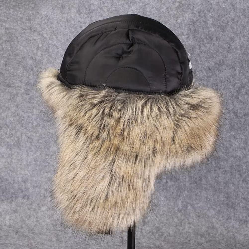 Donne Uomo Inverno Cappello Caldo Pelliccia Sintetica Antivento Cappelli da Sci con Paraorecchie Termico Cappello Russo per Lo Sci all'aperto Berretto in Pelle Aviatore
