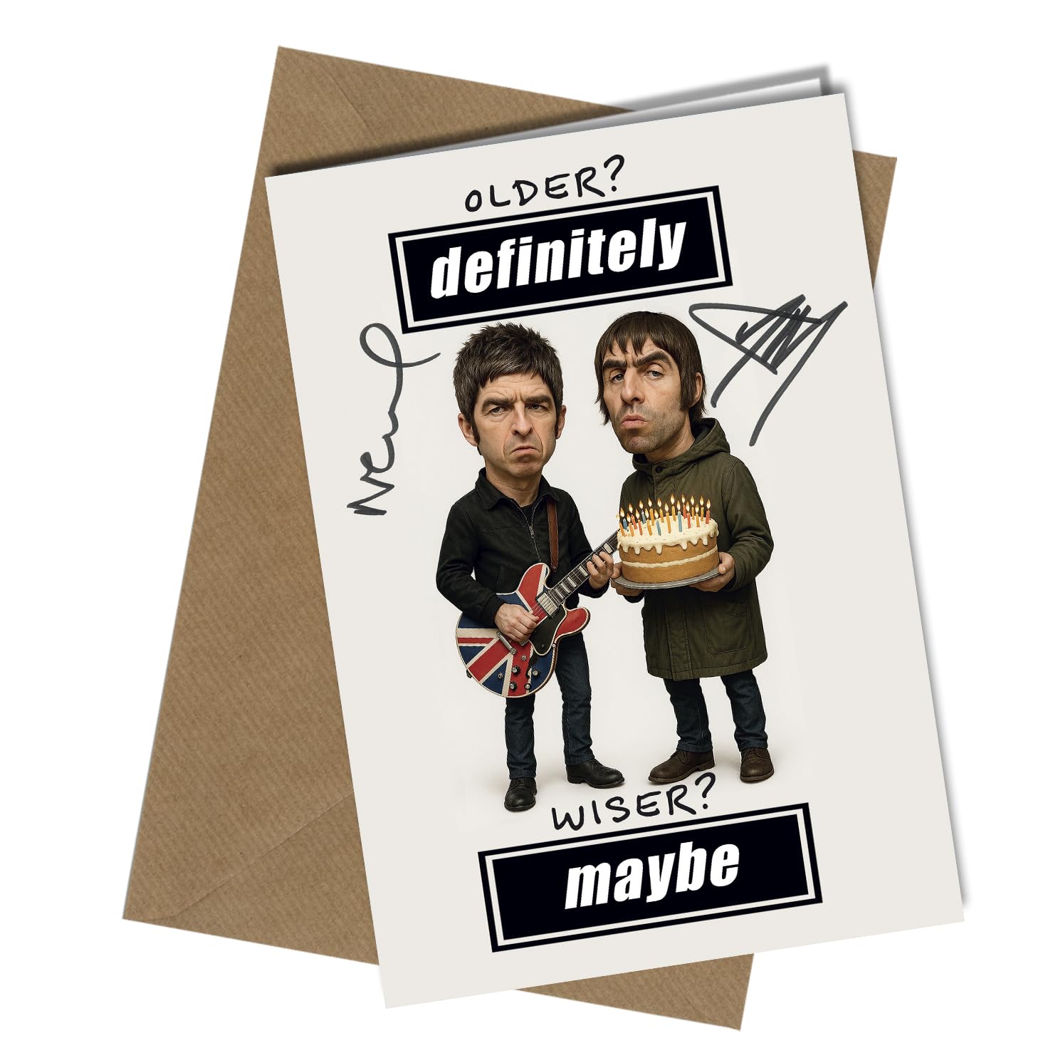 Oasis Birthday Card – Reproduction Printed Autographed Caricature