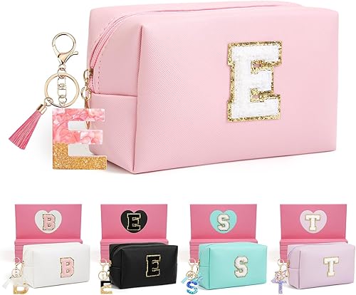 Miniatura 107 de Regalos de cumpleaños para mujeres y ella, bonita bolsa de maquillaje de viaje, bolsas de cosméticos de gran capacidad para mujeres, bolsa de Rosa