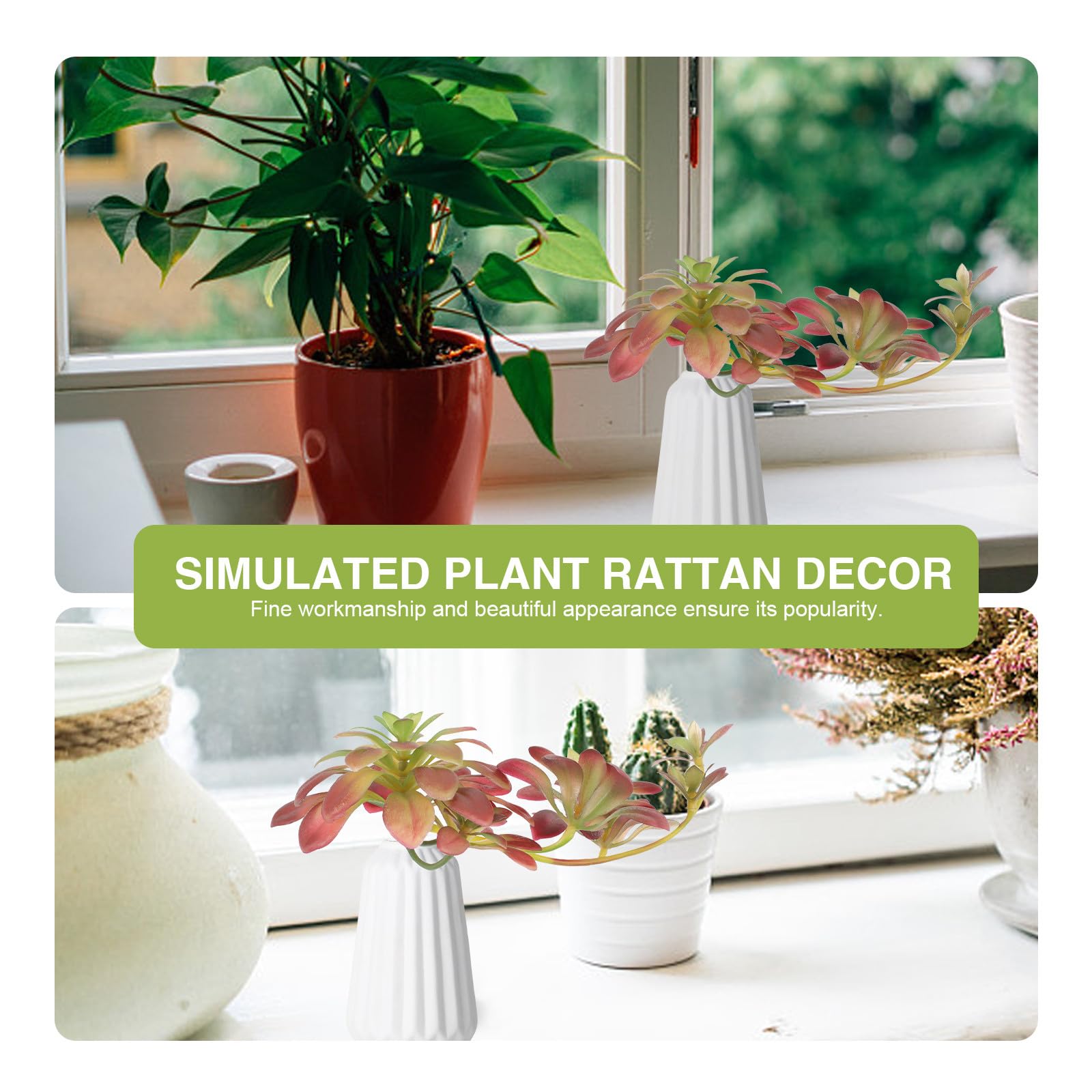 Plante Artificielle Succulente 27cm Marron en Plastique Réaliste | Vitrine et Composition de Fleur, Déco Intérieure Maison, Style Réaliste, 1 Pièce